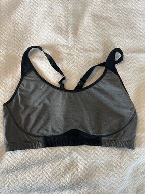 Denver Hayes Charcoal and Black Supportive Sports Bra